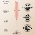 Zulay Kitchen Patented Tornado Triple Whisk Milk Frother with 4 Duracell Batteries – Handheld Foam Maker for Coffee, Lattes, Matcha & Hot Chocolate – Rich, Creamy Froth in Seconds