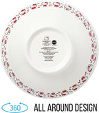 Silver Buffalo Hello Kitty Red Stripes and Bows Ceramic Ramen Noodle Rice Bowl with Chopsticks, Microwave Safe, 30 Ounces