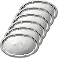 6 Pcs Large Silver Serving Trays, 15.7" x 11.8" Stainless Steel Oval Serving Tray, Decorative Silver Plates, Oval Floral Engraved Tray, Metal Sizzler Plates for Coffee Table, Bar, Party, Club, Home