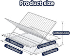 Stainless Steel Dish Drying Rack,Collapsible Dish Racks 2 Tier Foldable Dish Drainers for Large Capacity Wire Expandable