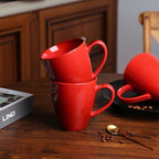 MONITO 17 OZ Coffee Mugs Set of 6, Large Ceramic Blue Coffee Mugs Set with handle for Tea/Latte/Milk/Cocoa, Funny Tea Cups for Office and Home, Engagement Gifts. (Red)