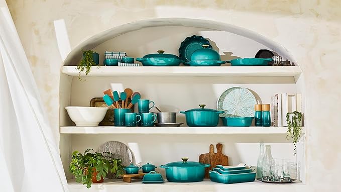 Le Creuset Stoneware Heritage Fluted Loaf Pan, 9", Riviera