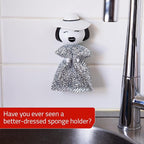 Peleg Design Mrs. Sponge Kitchen Sponge Holder - Plastic Dish Sponge Holder for Kitchen Sink, Dries All Types of Sponges - Kitchen Sink Organizer, Decor, and Unique Gift Idea - Sponge Included