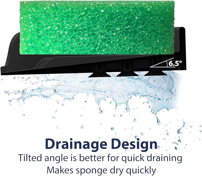 Sponge Holder for Scrub Daddy with Suction Cups and Drain Spout Kitchen Sink Caddy Organizer, Soap Dishes Holder Accessories Rack, Dishwasher Safe - 4.7"x4.7", Marble