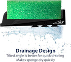 Sponge Holder for Scrub Daddy with Suction Cups and Drain Spout Kitchen Sink Caddy Organizer, Soap Dishes Holder Accessories Rack, Dishwasher Safe - 4.7"x4.7", Marble