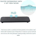 NiuYichee 2 Pcs Water Absorbing Stone Trays, Kitchen/Bathroom Sink Soap Dish, Diatomite Tray Used for Hand Soap & Cosmetic Bottles in the Modern Home, 4" W x 9" L, Dark Gray