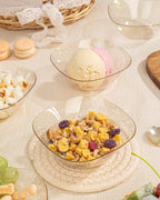 bUCLA 50Pack Gold Glitter Plastic Small Bowls - 8oz Disposable Ice Cream/Salsa/Dipping/Dessert/Sauce/Small Serving Bowls for Party