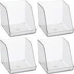 iDesign Plastic Water Bottle Organizer for Fridge, Clear Bottle Holder for Kitchen and Pantry, 4-Pack