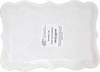 Gift Boutique 10 White Rectangle Trays with Gold Rim Border for Dessert Display Table Parties 9" X 13" Disposable Paper Cardboard in Elegant Shape for Platters Cupcake Display Birthday Party Weddings
