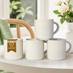 DeeCoo Matte White Coffee Mugs Set of 4, 12 Ounce Mug with Handles, Ceramic Stoneware Catering Coffee Cups, Porcelain Mugs Sets for Coffee, Tea, Hot Cocoa, Milk, Microwave and Dishwasher Safe