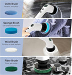 Electric Bathroom Cleaning Brush, Cordless Spin Scrubber Full Body Waterproof IPX7 with Adjustable Handle, 8 Replaceable Brush Heads for Bathtub/Kitchen/Window/Home -SD-CTB01