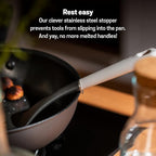 Meyer Everyday Nylon Tools/Cooking Utensils Set for Non Stick Cookware, 6 Piece: Slotted Turner, Solid Turner, Skimmer, Ladle, Slotted Spoon and Solid Spoon, Heat Resistant, Black with Gray Handles