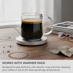 Aquach Glass Coffee Cups, 16 oz Large Clear Drinking Glasses, Dishwasher & Microwave Safe, Everyday Use for Coffee Tea Juice, Home Office Kitchen Essentials, 2-Pack