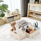 Criusia Drawer Organizer Clothes, 21 Pack Dresser Organizer for Baby Clothes, Underwear, Sock - Foldable Closet Organization and Storage Dividers Bins for Nursery, Bedroom (Beige)