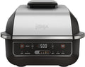 Ninja EG201 Foodi 6-in-1 Indoor Grill with Air Fry, Roast, Bake, Broil, & Dehydrate, 2nd Generation, Dishwasher Safe, Black/Silver