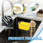 2Pcs Sponge Holder for Kitchen Sink, Gold Suction Cup Caddy, No-Drilling & Easy to Remove, 304 Stainless Steel, Heat-Resistant Sponge and Brush Holder, Bathroom Safe, Fit for Sponge/Soap/Dish Cloth