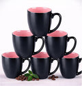 GBhome 12oz Coffee Mugs Set of 6, Large Ceramic Coffee Mugs for Man, Woman, Dad, Mom, Modern Coffee Mugs Set with handle for Tea/Latte/Cappuccino/Milk/Cocoa. Dishwasher&Microwave Safe,Pink