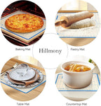 Silicone Baking Mat,28in×20in & 16in×12in Pastry Mat,Measuring Non-slip Dough mat Mats for Baking,Kneading Dough,Table Mats Blue (2Pack)