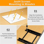 RCHYFEED Pull Out Spice Rack Organizer for Cabinet,Slide out Spice Organization for Inside Cabinets,Heavy Duty Seasoning Organizer Fits Kitchen and Pantry,Sauces,Canned (12.5''Wx10.5''Dx2.5''H)