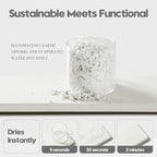 2PCS White Water Absorbing Diatomite Stone Drying Soap Dish Sink Vanity Tray for Bathroom/Kitchen Counter, Sponge Holder Mat Dispenser Rack Faucet Splash Guard Caddy Organizer, 9"x3.5"