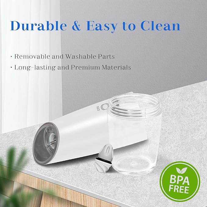 Rechargeable Electric Salt and Pepper Grinder Set, Gravity Activated, Adjustable Coarseness, LED Light, USB Charging, Ceramic Core, 150ml Transparent Hopper, Black + White