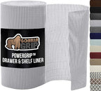 GORILLA GRIP powerGRIP Drawer Shelf and Cabinet Liner, Thick Strong Hold, Non-Adhesive Liners Protect Kitchen Cabinets and Cupboard, Bathroom Drawers, Easy Install, Breathable Mat, 12" x10' Light Gray
