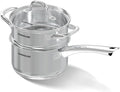 SUNHOUSE 2 Qt Stainless Steel Saucepan with Steamer and Lid - Steamer for Cooking, Kitchen Induction Cooking Pot with Vegetable Food Steamer Basket with Stay-Cool Handle