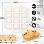 CAKETIME Silicone Mini Loaf Pan with Metal Frame, Mini Bread Loaf Pan 12 Cups for Baking Bread, Brownie, Cornbread, Cheesecake, Soap Nonstick (1 Pack)