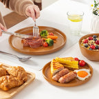 vancasso ZERMATT Dinnerware Sets for 6, 18 Pieces Plates and Bowls Set for Kitchen, Stoneware Dishes Set for 6, Dishwasher & Microwave Safe, Yellow