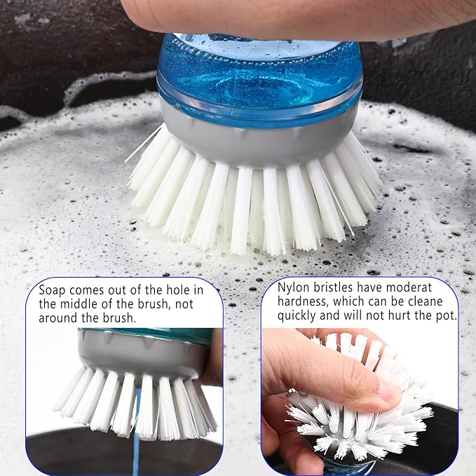 4 Pack Brush Refills for OXO Dish Brush Refill B, Brush Head Replacement OXO Dish Brush Replacement Head（Grey Round）