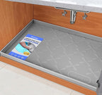 SIKADEER Waterproof Under Sink Mat 22x19, Raised Edge Silicone Mat Under Sink Shelf Liner, Sink Protector Kitchen Cabinet Tray for Bathroom Vanity and Small Cabinets, Cat Food Mat