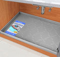 SIKADEER 37" x 19" Under Sink Mat Waterproof, Silicone Mat Kitchen Drawer Shelf and Cabinet Liner, Sink Protector for Bathroom Organizers and Storage, Boot Tray Pet Food Mats