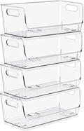 Sorbus Stackable Storage Bins Open Front, Clear Stackable Storage Bins, Pantry Bins for Storage and Organization, Acrylic Stackable Bins for Kitchen, Clear Pantry Organizer Bins (Small Wide 4 Pack)