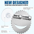 Stainless Steel Scrubber Smiley Face Dish Sponge Holder, Silver Sink Caddy Organizer Storage with Suction Cup for Kitchen, Rv Apartment Kitchen Accessories Decor