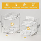 Delamu 2-Tier Under Sink Organizers and Storage, Multi-Purpose Stackable Bathroom Cabinet organizers, Pull Out Kitchen Pantry Organization and Storage with Dividers(3 Pack, Clear)