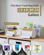 iCASA Trash Bag Dispenser Holder - 3 in 1 Acrylic Plastic Garbage Bag Pantry Organizer, Clear Large Laundry Pods Container with Lid, Stackable Under Sink Kitchen Laundry Room Organization and Storage