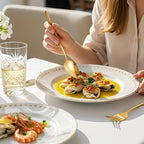 30-Piece Silverware set for 6, Premium 18/10 Stainless Steel Flatware Cutlery Set, Luxury Eating Utensils Set Include Spoons Forks & Knives, Mirror Polished, Dishwasher Safe (Gold)