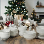 Artena Ceramic Cereal Bowls 26 oz, Embossment Soup Bowls Set of 4, White Salad Bowl for Kitchen, Dinner, Breakfast, Oatmeal, Rice, Pasta, Dishwasher Microwave Safe, 6 inch (Flower) (Pack of 2)