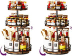 Heavy-Duty 3-Tier Lazy Susan Organizer, Adjustable to Different Heights, Countertop Spice Rack, Upgraded Thickened Wooden Board, Suitable for Seasoning Organizer, Kitchen Organization