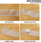 MicoYang Silicone Dish Drying Mat for Multiple Usage,Easy clean,Eco-friendly,Heat-resistant Silicone Mat for Kitchen Counter,Sink,Bar,Bottle,or Cup Translucent M 17 inches x 6 inches