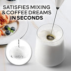 Zulay Kitchen Powerful Milk Frother Wand With 4 AA Duracell Batteries - Ultra Fast Handheld Drink Mixer - Electric Whisk Foam Maker for Coffee, Lattes, Cappuccino, Matcha & Creamer