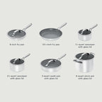 Ninja Ceramic Pro 11-Piece Cookware Set, Non-Stick Pots & Pans Set with Glass Lids, Nontoxic, PTFE Free, Ceramic Coated, Oven Safe, All Stovetops & Induction Compatible, Steam White, CW39011WH
