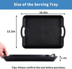 Plastic Tray with Handles, 2 Pack Multi-Purpose Rectangular Non Slip Restaurant Serving Trays Set for Parties, Coffee Table, Kitchen (12.2x16 inch)