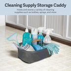 Casabella Plastic Bucket, Gray and Orange, 1.85 Gallon | Storage Caddy | With Handle | Pack of 6