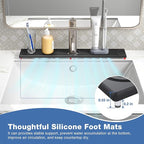 DK177 Faucet Mat for Kitchen Sink - Water Absorbing Stone Tray for Sink, Diatomite Fast-Drying Faucet Mat, Faucet Splash Guard for Bathroom Counter (Dark Gray, 15.8" x 4")