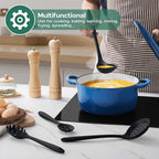 Onader Cooking Utensils Set of 6, Black Silicone Kitchen Cooking Utensils Set for Nonstick Cookware, Non Toxic & Dishwasher Safe