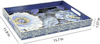 Serving Tray with Handles, 15.7 * 11.8 inches, Plastic Ottoman Tray with Exquisite Paintings, Trays for Coffee Table