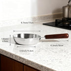 IMEEA 6.3-Inch Egg Pan Omelet Pan SUS304 Stainless Steel Small Frying Sauce Pan with Wodden Handle
