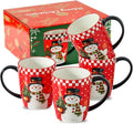 HASENSE 15oz Coffee Mugs Set of 4, Ceramic Holiday mugs with Handles,Lager Coffee Cups for Hot Cocoa,Coffee or Tea, Ideal Gifts for Family,Friends,and Holiday Parties,Colorful