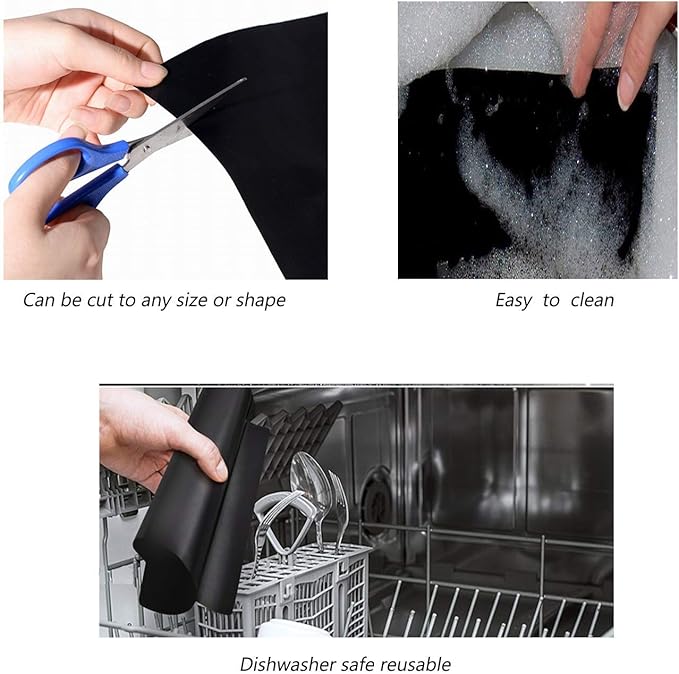 BBQ Grill Mat, Non-Stick Grill Cooking Mat Teflon Reusable Barbecue Baking Mats, Heavy Duty,Easy to Clean - Works on Electric Grill Gas Charcoal BBQ (6X(33X40) cm)